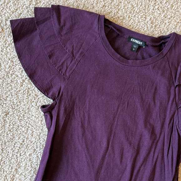 Express Plum Ruffle Bodysuit - Picture 2 of 4